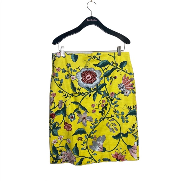Loft Outlet Yellow Floral Pencil skirt